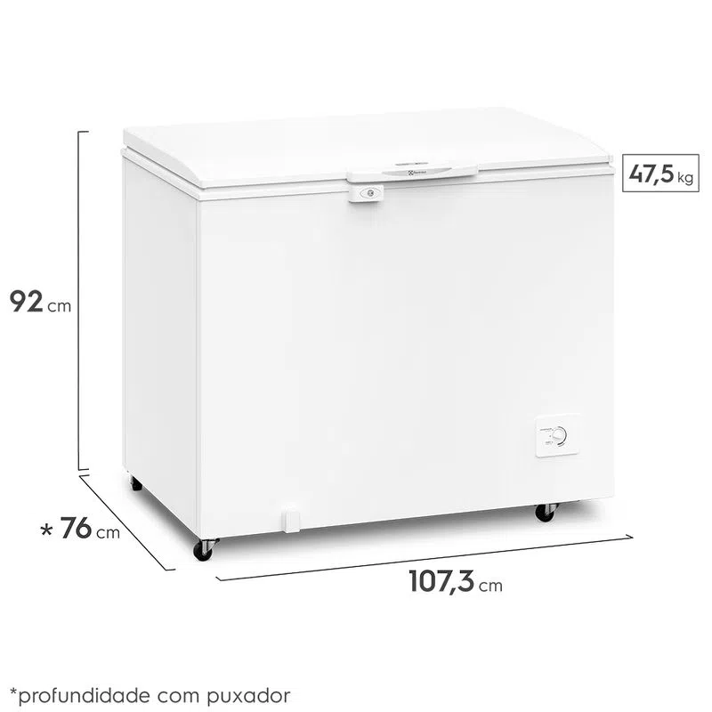Freezer Horizontal Electrolux Cycle Defrost 314L com função Turbo Freezer Uma Porta (H330) - Imagem 2