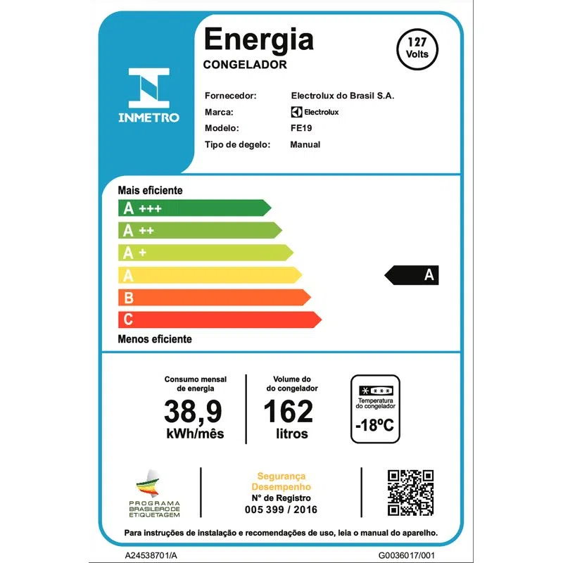 Freezer Vertical Electrolux Cycle Defrost 162L Uma Porta (FE19) - Imagem 7