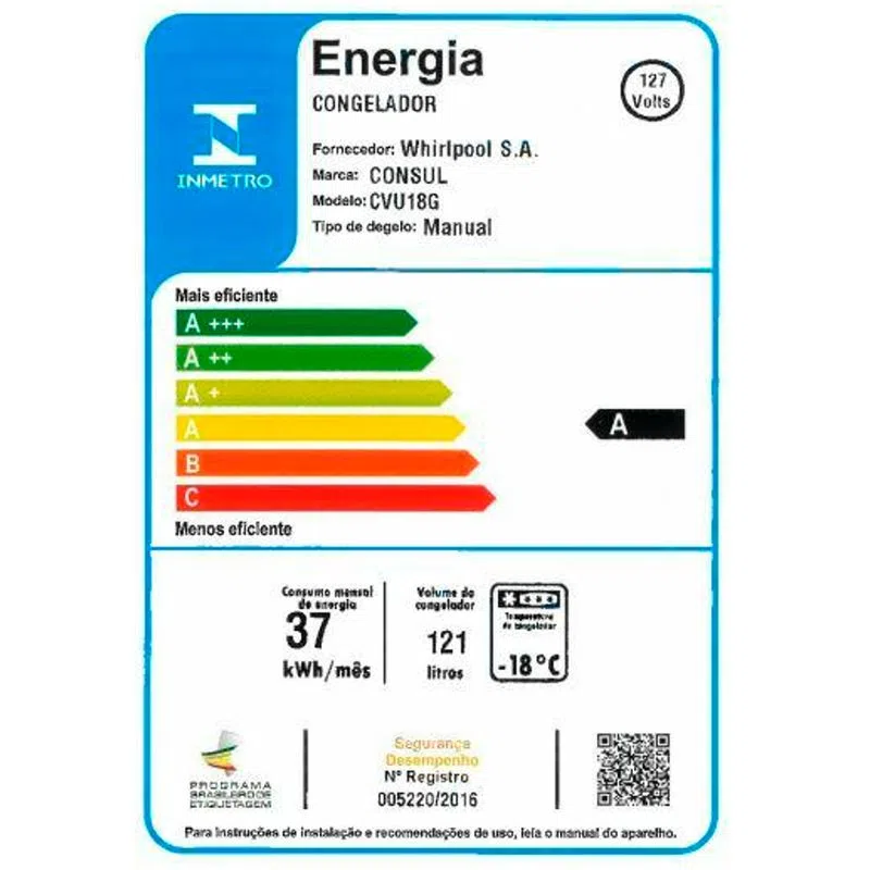Freezer Vertical Consul 121 Litros - CVU18GB - Imagem 4