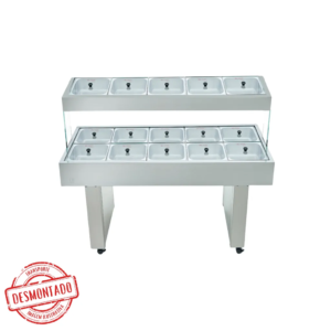 Buffet Térmico 10 Cubas Quentes e 5 Cubas Frias BBMD- 10 Edanca 127V