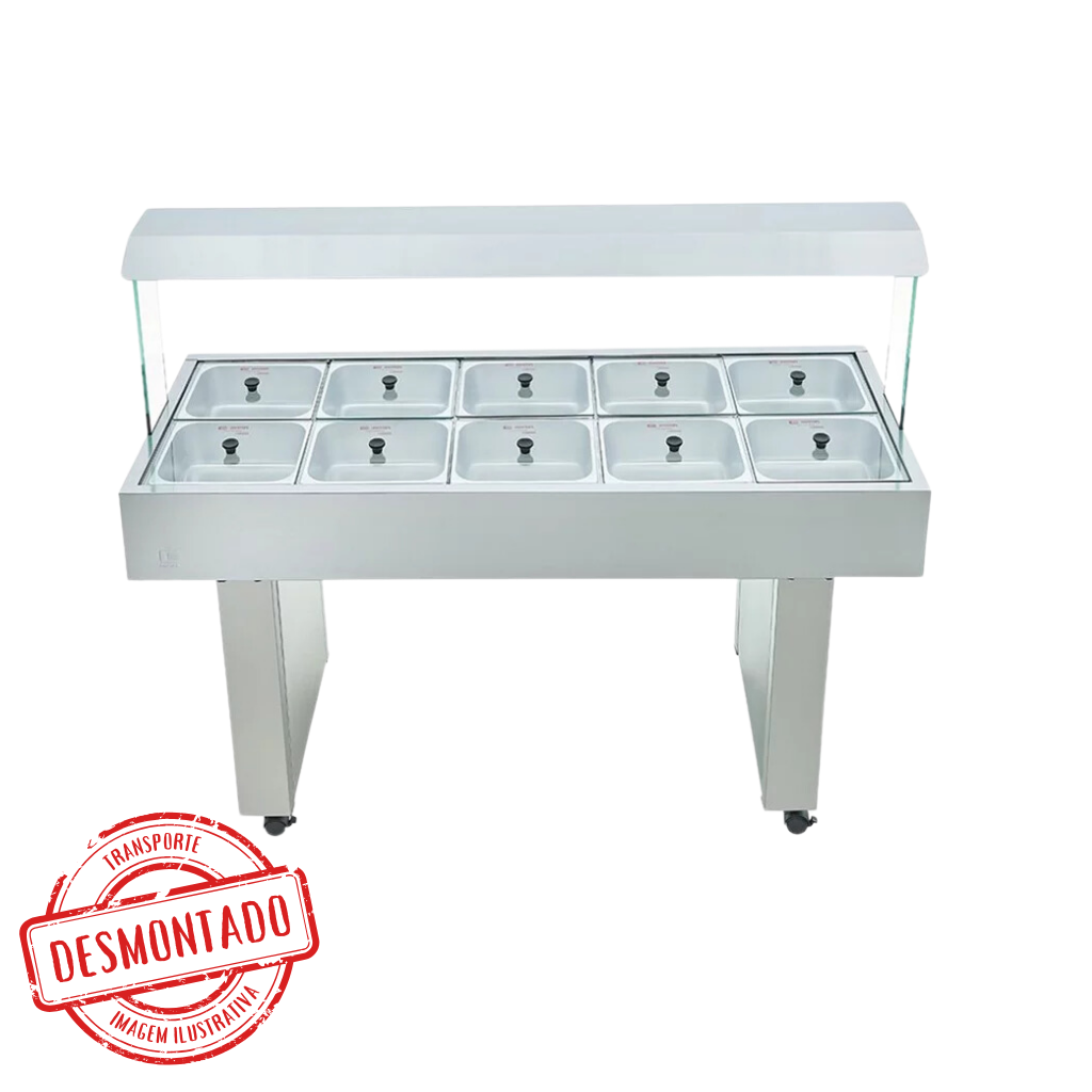 Buffet Térmico 6 Cubas Quentes e 4 Cubas Frias BBMM-10 Edanca 220V
