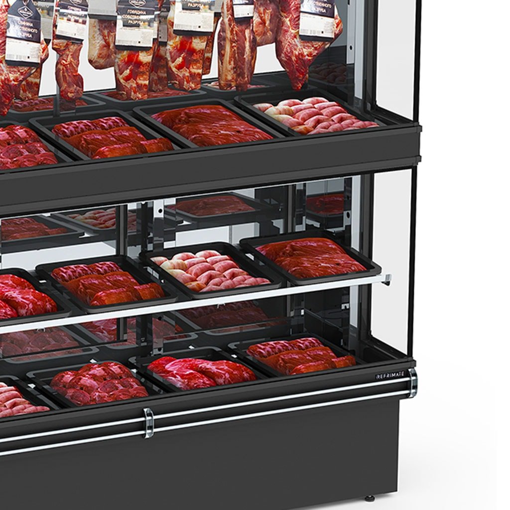 Expositor de Carne 200CM EAVAVR-2000 com Gancheira e Prateleira Refrimate Estático 220V Preto - Imagem 4