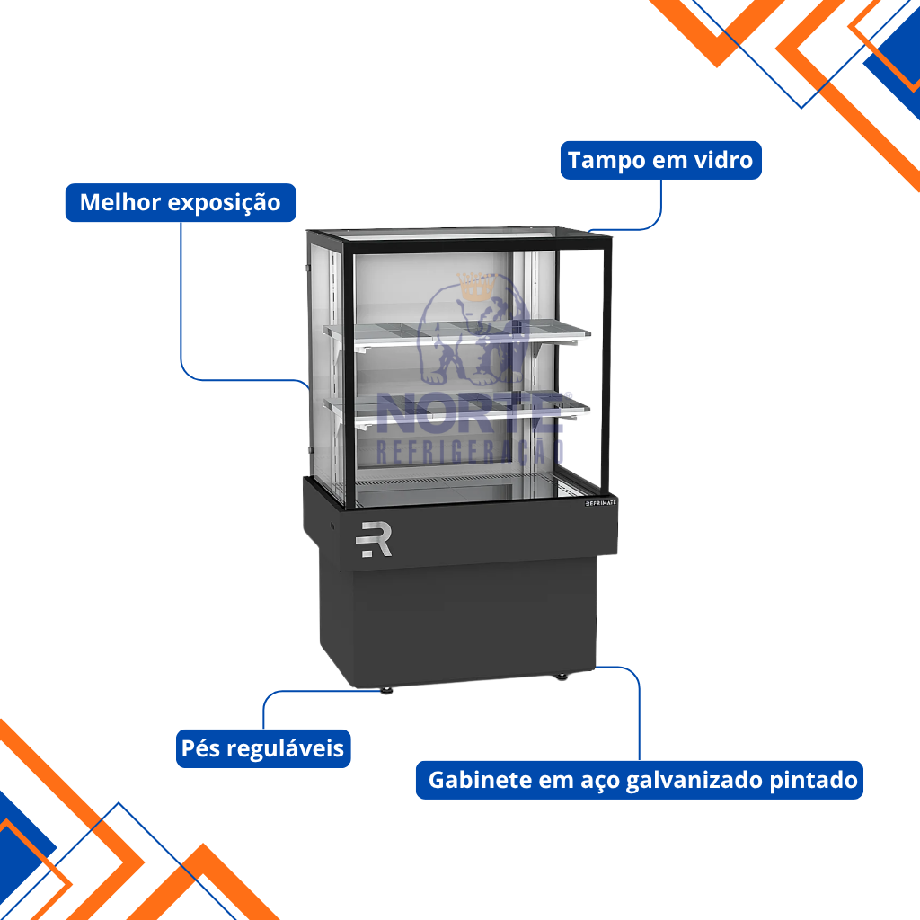 Vitrine Estufa Tampo em Vidro 75CM Refrimate Preto 127V CVPQ 750 - Imagem 3