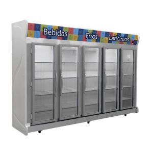 Expositor Vertical Refrigerado Auto Serviço 5 Portas 2375L ACFM-2375 Frost Free Fricon 220V Cinza