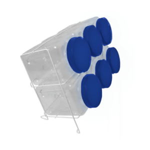 Expositor Fixo com 6 Potes Tok Mercantil Azul