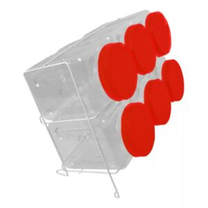 Expositor Fixo com 6 Potes Tok Mercantil Vermelho
