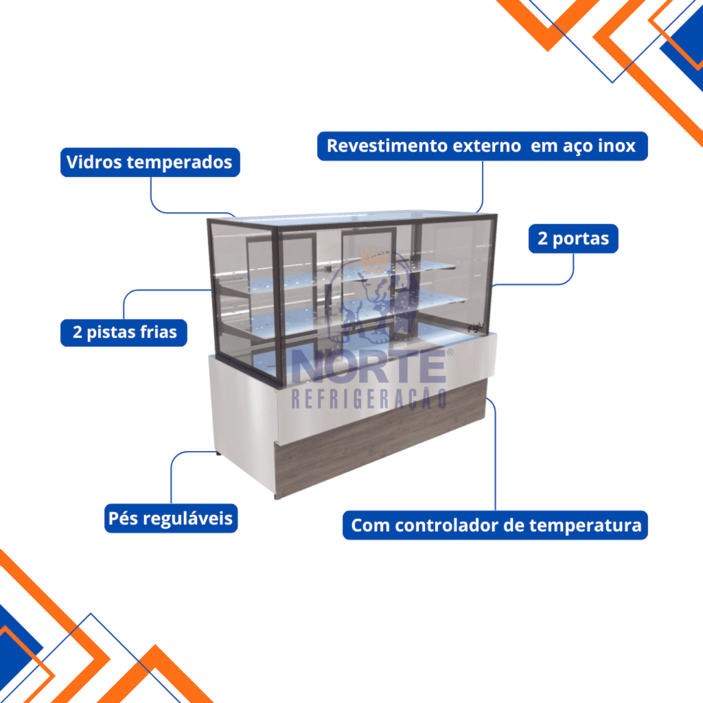 Vitrine Refrigerada 150CM VARPFI-150 2 Pistas Frias Iglu 127V Vidro Reto - Imagem 3