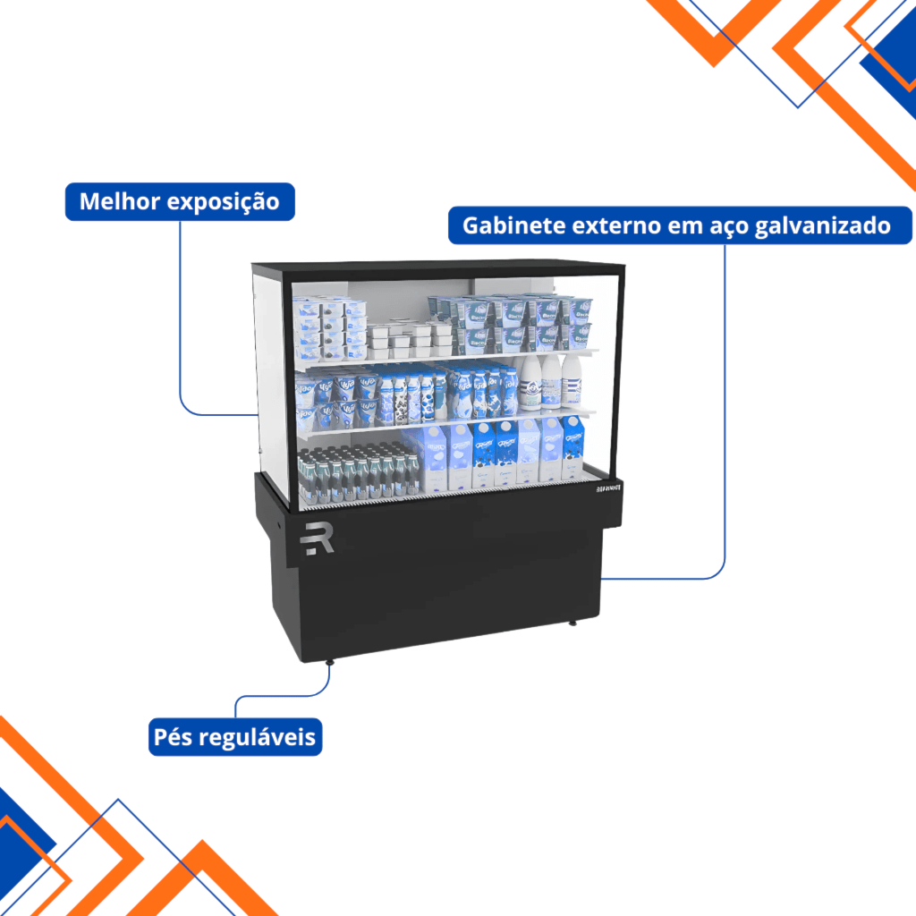 Vitrine Refrigerada 110CM Refrimate Ar Forçado 127V Preto CVPRAF 1100 - Imagem 3