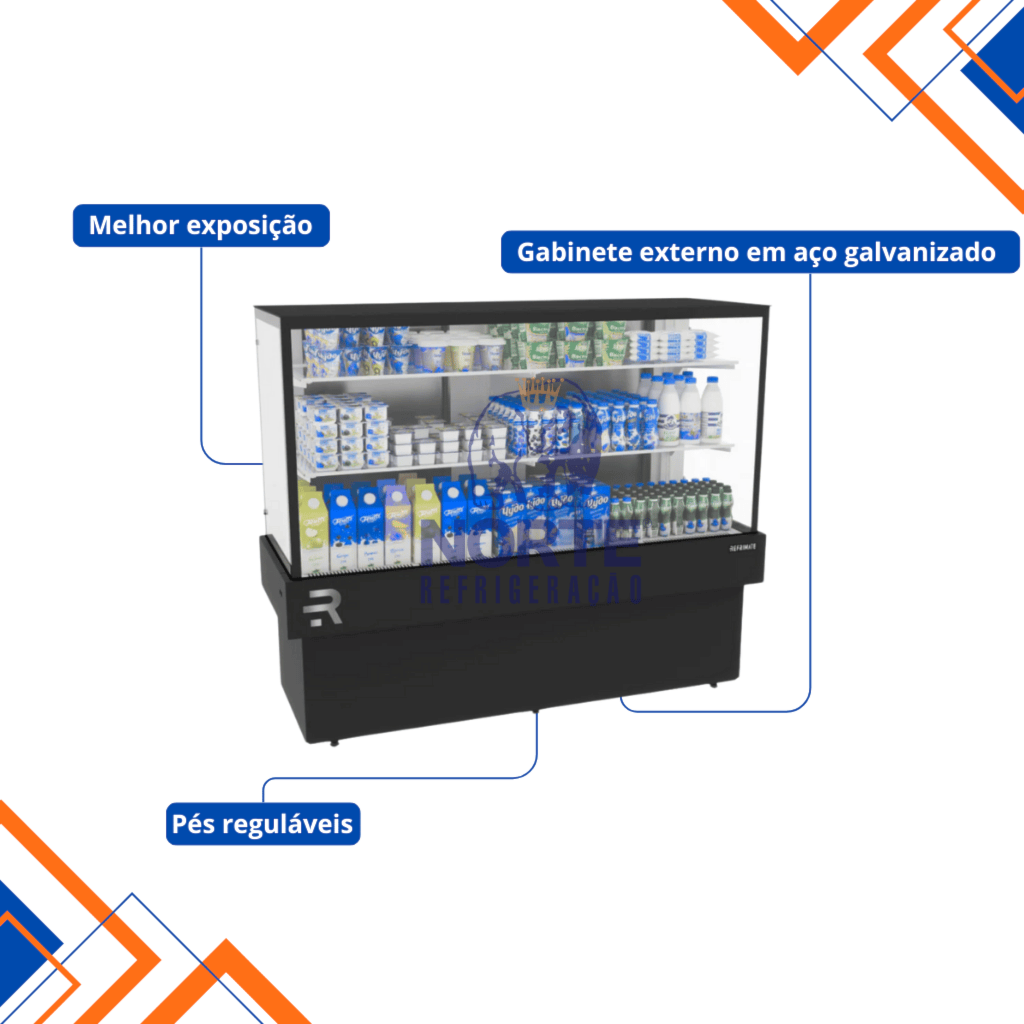 Vitrine Refrigerada 145CM Refrimate Ar Forçado 127V Preto CVPRAF 1450 - Imagem 3