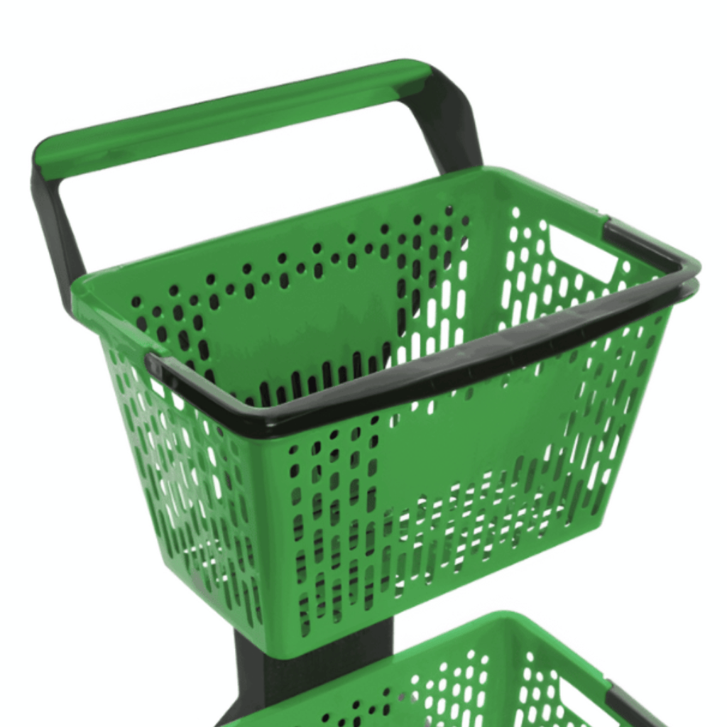 Carrinho de Compras com 2 Cestos 24KG Della Plast Verde - Imagem 2