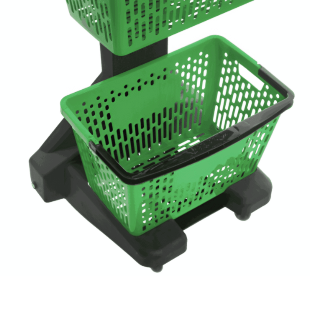 Carrinho de Compras com 2 Cestos 24KG Della Plast Verde - Imagem 3