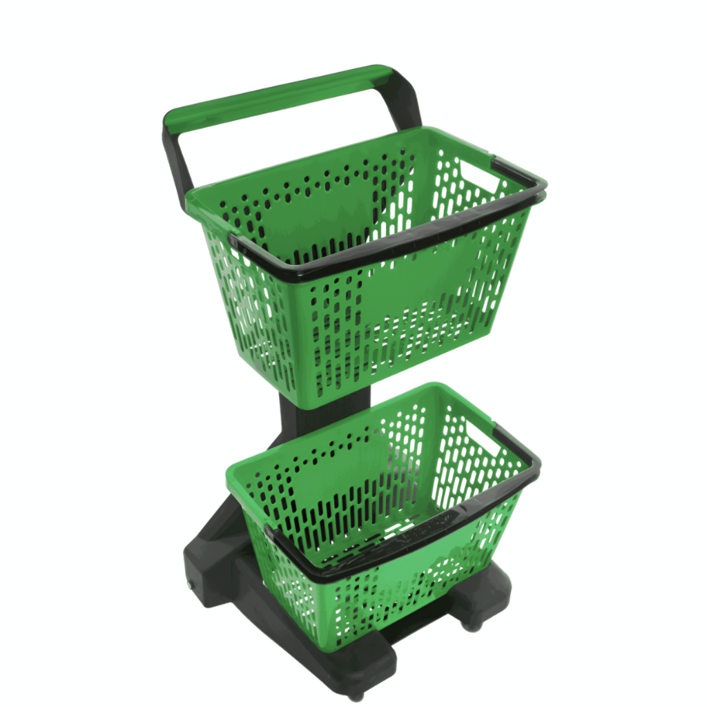 Carrinho de Compras com 2 Cestos 24KG Della Plast Verde