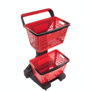 Carrinho de Compras com 2 Cestos 24KG Della Plast Vermelho
