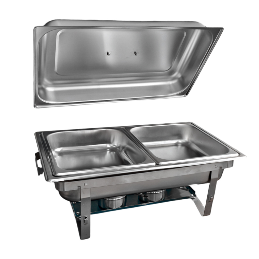 Rechaud Retangular 9L Inox 2 Cubas 9033-2-E Magna - Imagem 2