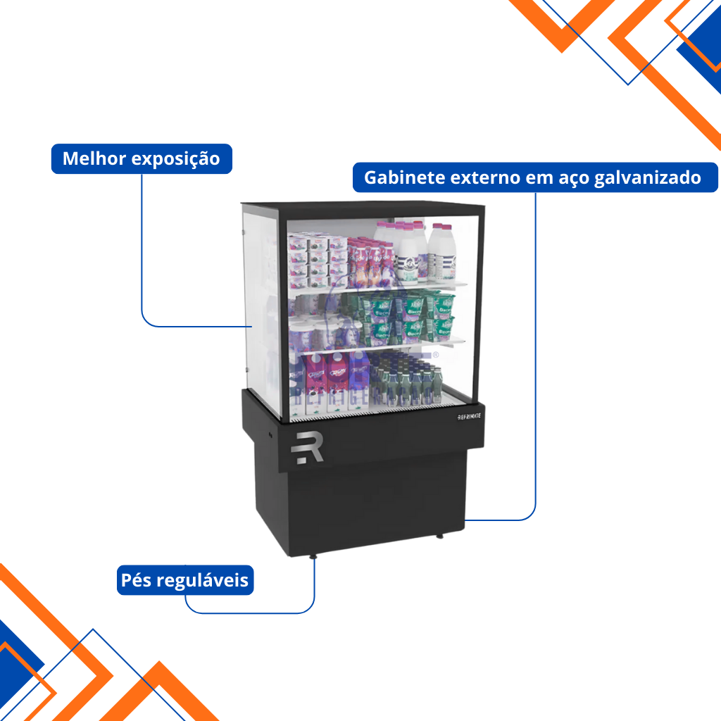 Vitrine Refrigerada 75CM Refrimate Ar Forçado 220V Preto CVPRAF 750 - Imagem 3