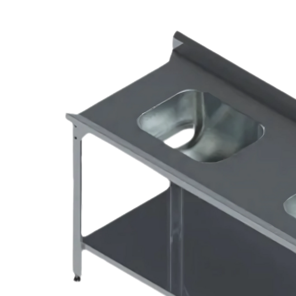 Pia Inox Industrial 90X190X70CM MVE-1900 Edanca com 2 Cubas e Prateleira - Imagem 3