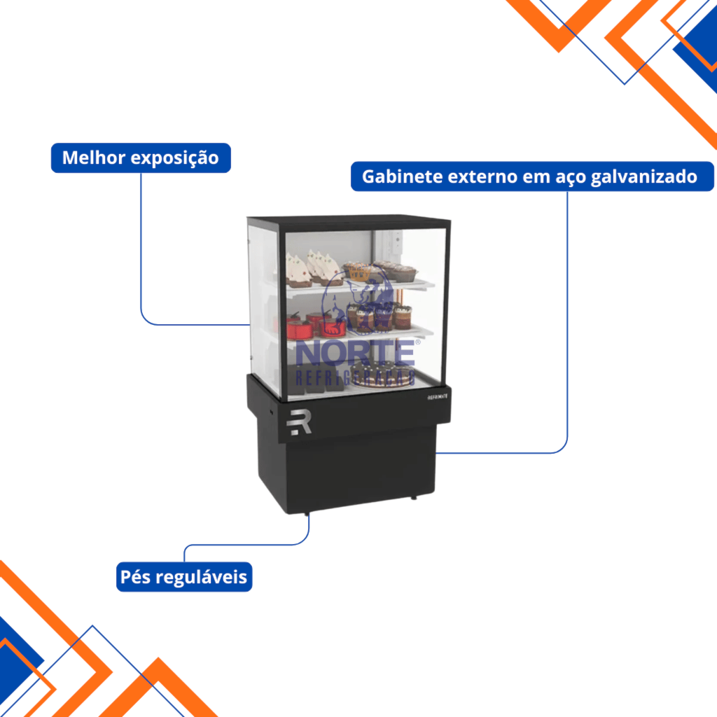 Vitrine Refrigerada 75CM Refrimate 2 Placas Frias 127V Preto CVPR2P 750 - Imagem 3