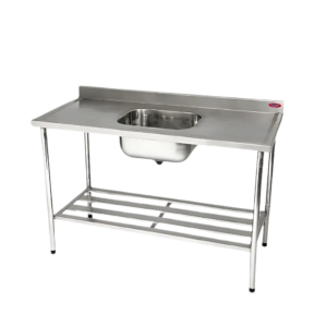 Pia Inox Industrial 90X150X70CM com 1 Cuba e Prateleira Imeca 6812