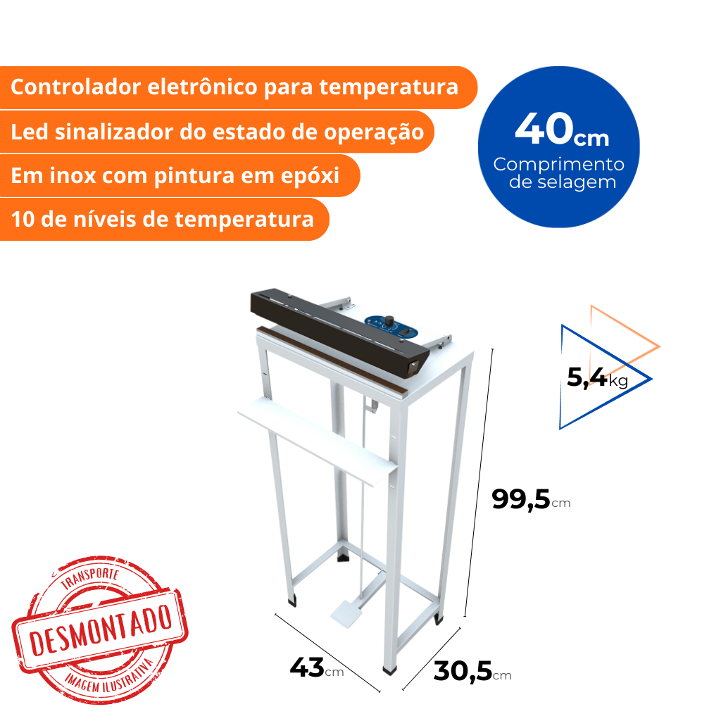 Seladora Convencional de Pedal 40CM SP400TEDG3 Sulpack 127/220V - Imagem 2