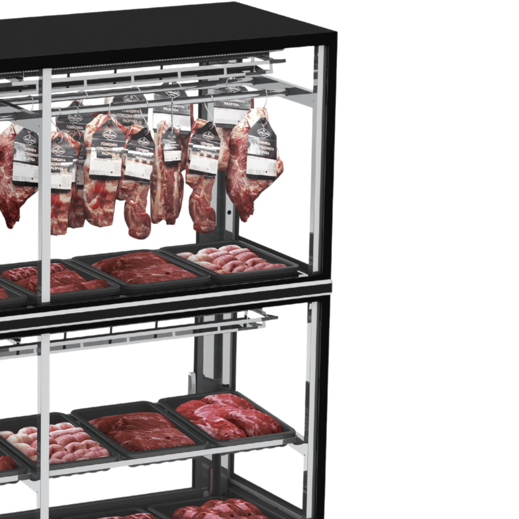 Expositor de Carne 200CM EAVTA-2000-R05 com Gancheira e Prateleira Refrimate Top Ar Forçado 220V Preto - Imagem 5