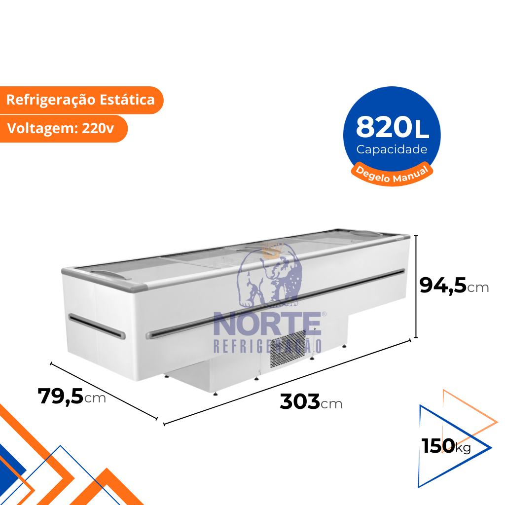 Ilha Expositora para Congelados 820L 300CM ICED-820-2V015 Fricon 220V - Imagem 2
