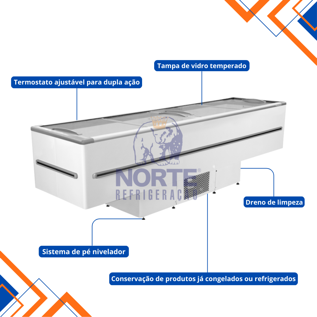 Ilha Expositora para Congelados 820L 300CM ICED-820-2V015 Fricon 220V - Imagem 3