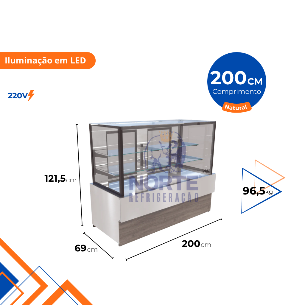 Vitrine Natural Seca 200CM Iglu 220V VASI-200 - Imagem 2