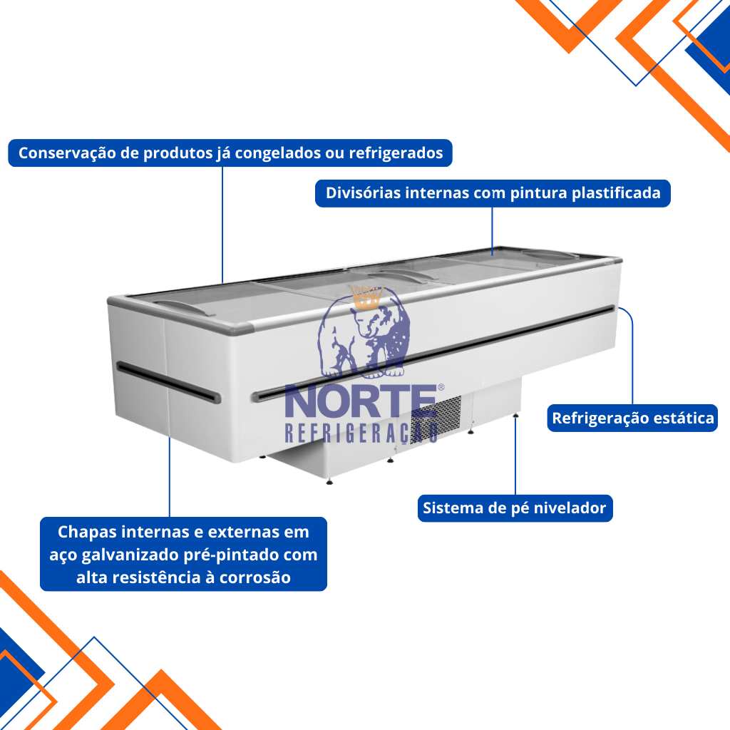 Ilha Expositora para Congelados 1163L 300CM ICED-1163-2V015 Fricon 220V - Imagem 3