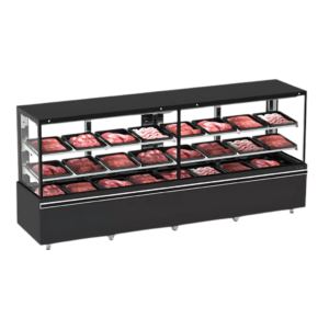 Expositor de Carne 300CM EAVTP-3000-R05 com Prateleira Refrimate Top Ar Forçado 220V Preto
