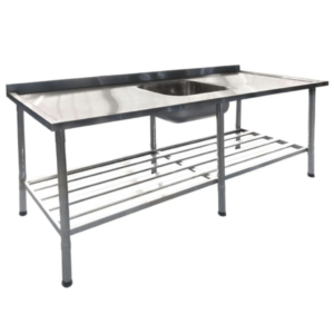 Pia Inox Industrial 90X200X70CM com 1 Cuba e Prateleira Imeca 6814