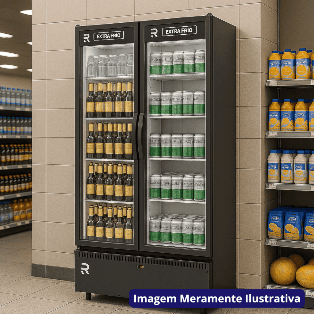 Expositor Vertical Refrigerado Auto Serviço 2 Portas 622L ASVEF2PB Ar Forçado Refrimate 220V Preto - Imagem 2