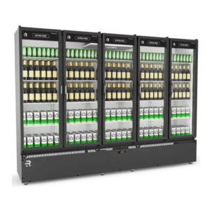 Expositor Vertical Refrigerado Auto Serviço 5 Portas 1630L ASVEF5PB Ar Forçado Refrimate 220V Preto