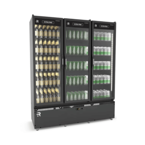 Expositor Vertical Refrigerado Auto Serviço 3 Portas 958L ASVEF3PB Ar Forçado Refrimate 220V Preto