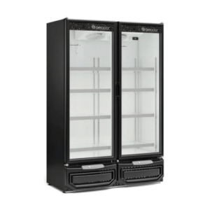 Expositor Vertical Refrigerado Cervejeira Auto Serviço 2 Portas 957L GCBC-950PR Ar Forçado 220V Preto