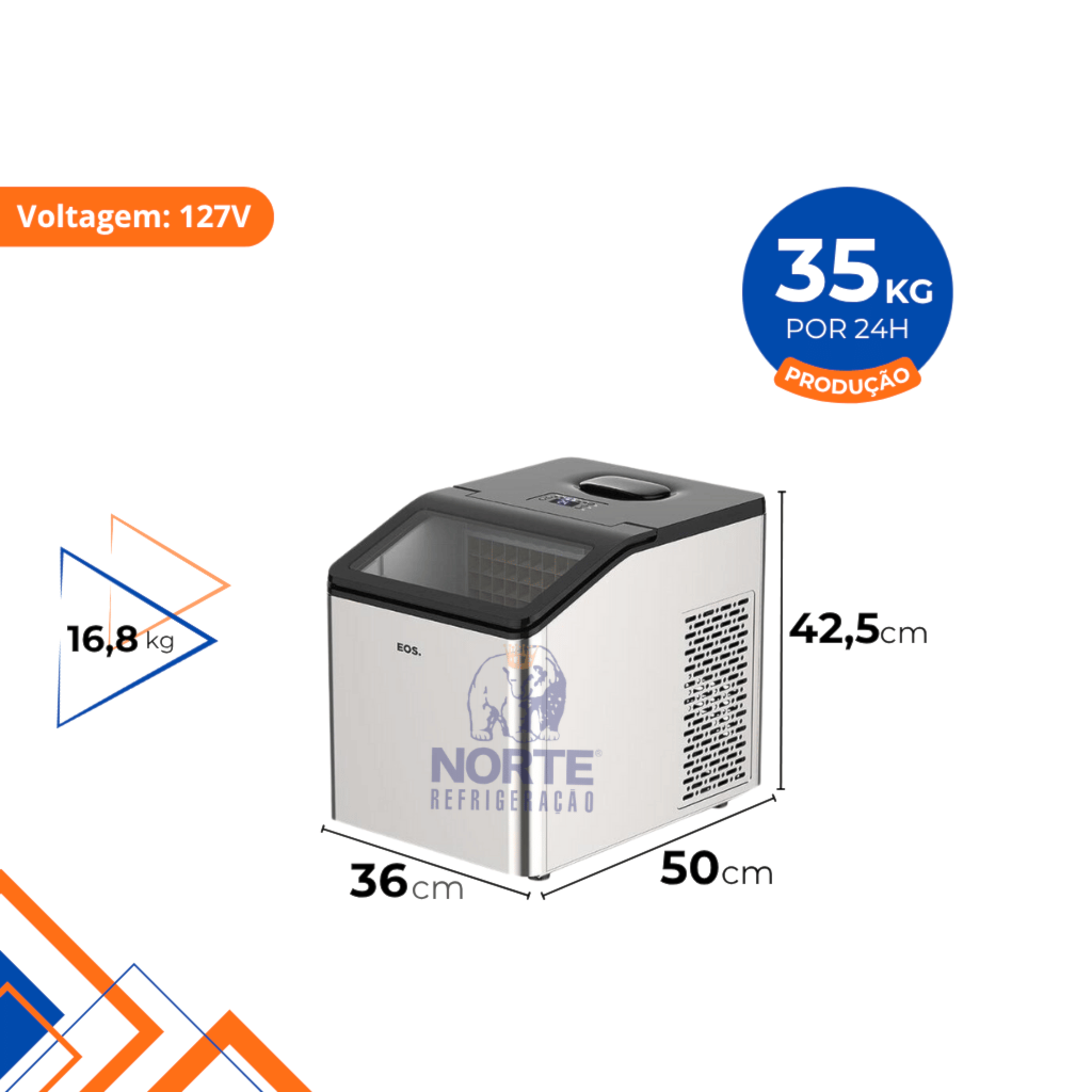 Máquina de Gelo Portatil 35KG/24H ICE COMPACT EOS EMG35 127V - Imagem 2