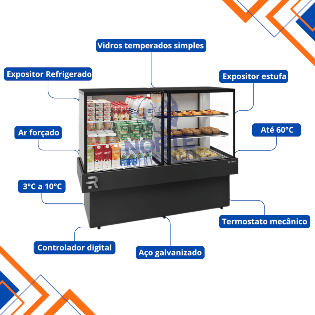 Vitrine Estufa e Refrigerada 152CM Refrimate Ar Forçado 220V Preto CVPDRQ 1525 - Imagem 3