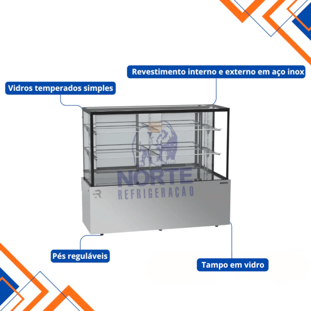 Vitrine Natural Seca Tampo em Vidro 145CM Refrimate 127V Inox CVTS 1450 - Imagem 3
