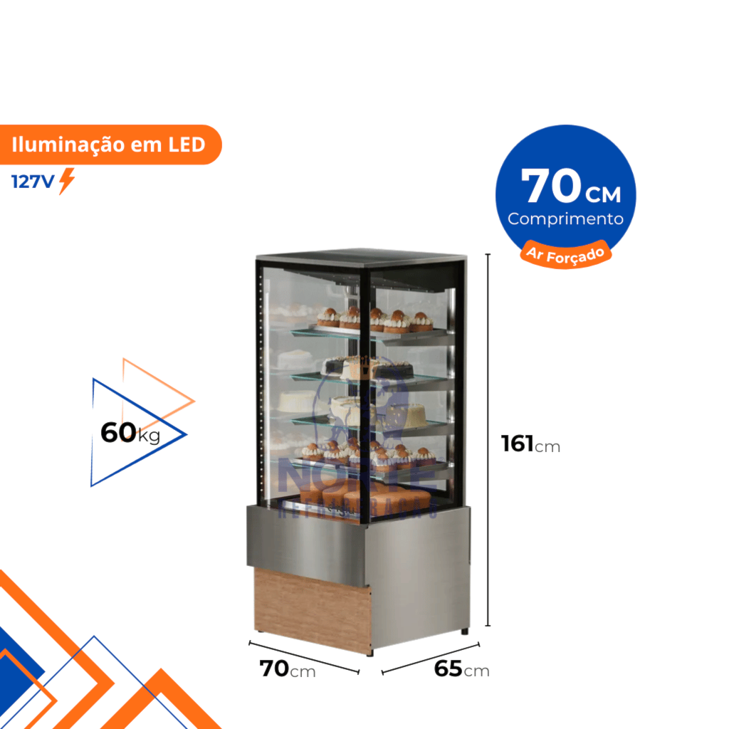 Vitrine Refrigerada Inox 70CM BI-AF070 Iglu 127V - Imagem 2