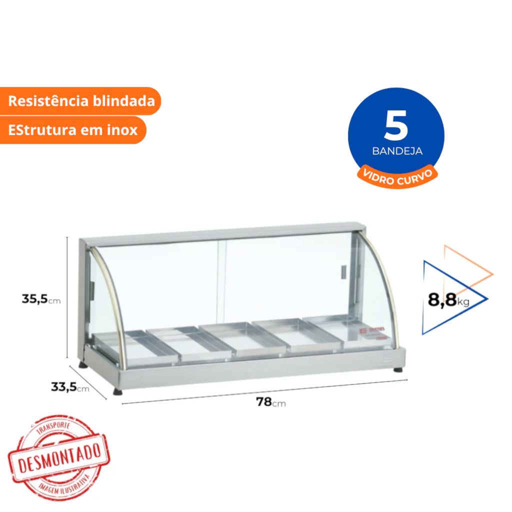 Estufa para Salgados 5 Bandejas EO-05 Desmontada Edanca 220V - Imagem 2